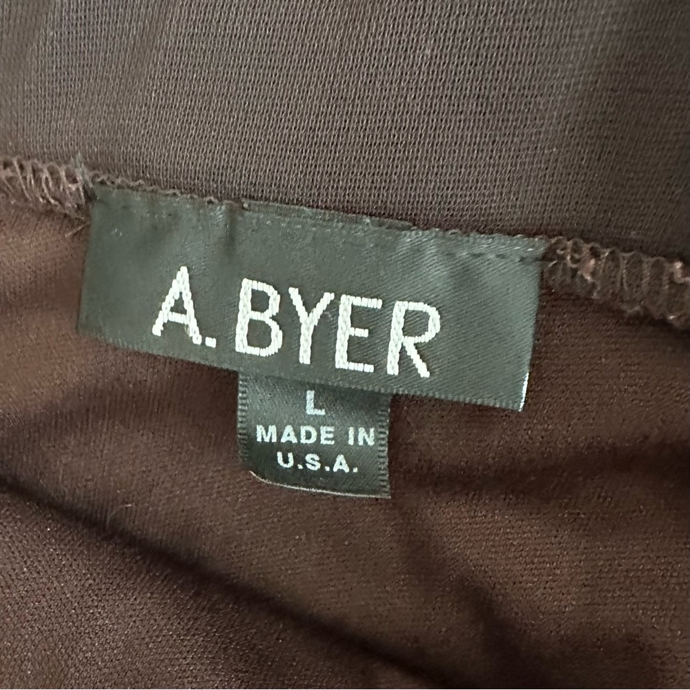 Vintage 90s A. Byer Brown Halter Dress Asymmetrical Sequin Tiered Flutter Size L - Picture 6 of 15